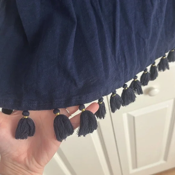 Lilly Pulitzer Linzy Tassel Trim True Navy Long Sleeve - Picture 10 of 11